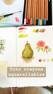 Conseils pour utiliser les crayons aquarellables 🍐📔 #aquarelle #tutoaquarelle #watercolortutorial