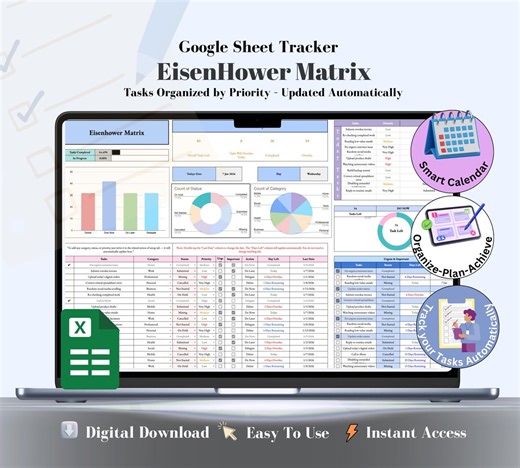 Eisenhower Matrix Google Sheet | Project & Task Manager (digital Download) - Etsy