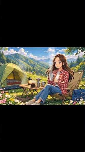 Cherry Blossom Camping 🌸 | Cozy Spring Mountain Trip & Healing Ghibli Animation