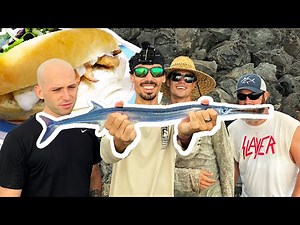 Catch and Cook / 'Aha ( Houndfish ) Fish Sandwich! / Hawaii Surf Fishing Catch Clean Cook S3.E8