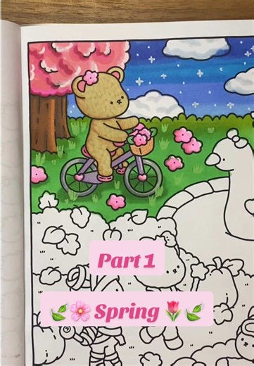 Part 1 | Spring 🌷🍃 Colouring through the seasons on the first page in my Coloring Calendar! 🌸🩷 🖍️ @Ohuhuart / @Ohuhu UK Honolulu B Markers 🖍️ @Deco Time Acrylic Twin Markers 📚 Coloring Calendar by @Berrie Coloring 🍓 #colouringin #springtimevibes #colouringpage #colouringbook #colourtok