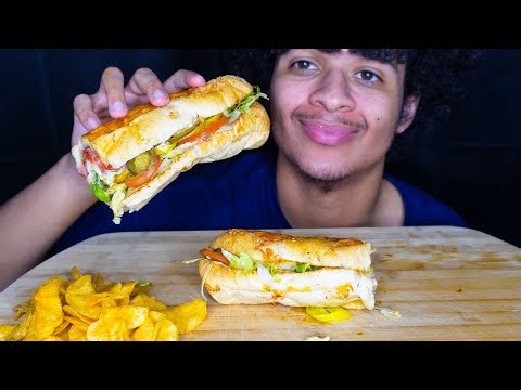 ASMR MUKBANG SUBWAY ITALIAN BMT WITH CHIPS (EATING SOUNDS)