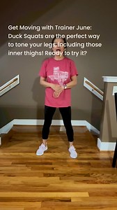 Trainer June's Move of the Week: Duck Squats with a Chair! 🚶‍♂️🦆 Protect your knees and power up your legs! Who’s in? #TrainerJune #FitSeniors | Trainer June