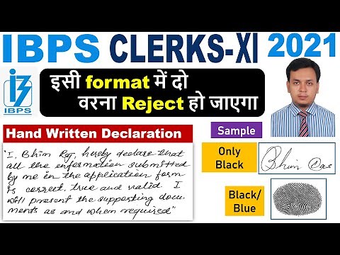 Hand written declaration for IBPS Clerk-XI 2021 ! Self declaration, Photo, Signature, Thumb