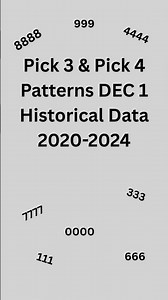 Pick 4 AND PICK 3 Patterns DEC 1