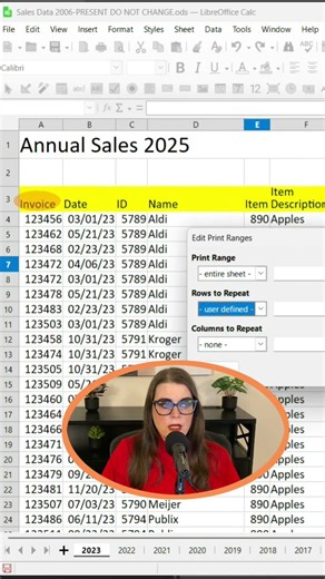 LibreOffice Calc: Repeat Headers on Every Printed Page