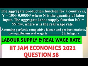 marginal revenue product and real wage rate IIT JAM ECONOMICS 2021 Q No 58