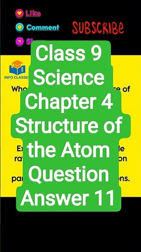 Class 9। Science। Chapter 4। Structure of the Atom। Question Answer 11