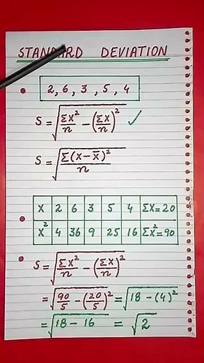 Standard Deviation of an ungrouped data | Basic Statistics #shorts #maths #youtubeshorts