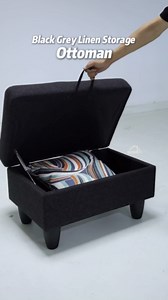 Storage Ottoman Bench,28.5" Large Square Ottoman with Storage, Foot Rest Footstool Bench Coffee Table with Thick Cushion for Home Decor/Entryway/Living Room/Bedroom/Rv Car,Brown Light Flannel