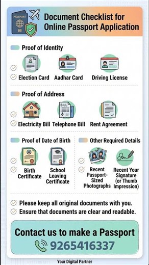 Documents Required for New Passport 2026 📑 | Passport Checklist #Shorts