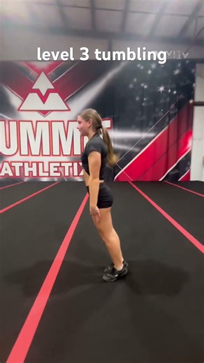level 3 tumbling: roundolf-hand-tuck, punch front, and standing three