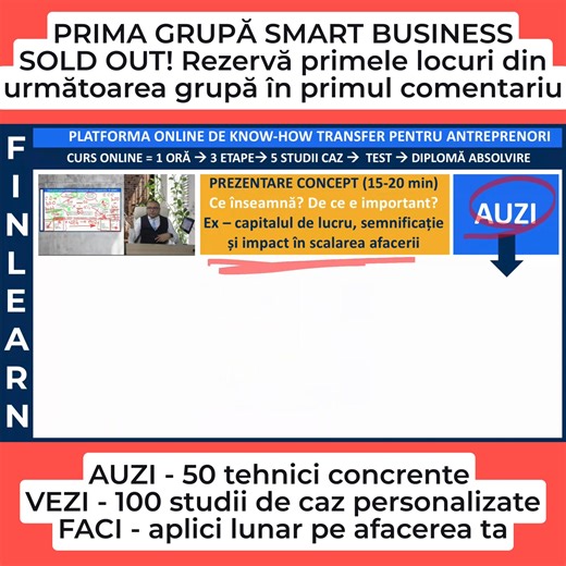 CINE sunt eu, CE inseamna SMART BUSINESS si cum ajuta antreprenorii sau profesionistii din afaceri sa INTELEAGA IMPLEMENTEZE tabloul financiar lunar pentru afacerea lor? Explic totul in acest video 👇 👉 CE INSEAMNA SMART BUSINESS ⁉️ Eu sunt antrenorul tau financiar pentru 10 saptamanii: 10 webinarii live de aprofundare (durata 20 ore) 10 cursuri (acces pe viata), 100 de studii de caz (din care jumatate personalizate la cererea participantilor) si 50 de tehnici financiare aplicabile in business.