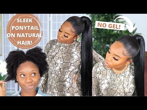 SLEEK LONG PONYTAIL ON 4B/C NATURAL HAIR ! | NO GEL ! | $15 Straight Ponytail 36 inches! | Chev B.