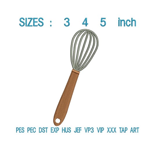 Kitchen Whisk Embroidery Design | Baking Cooking Chef Machine Stitch File 3 4 5 Inch - Etsy