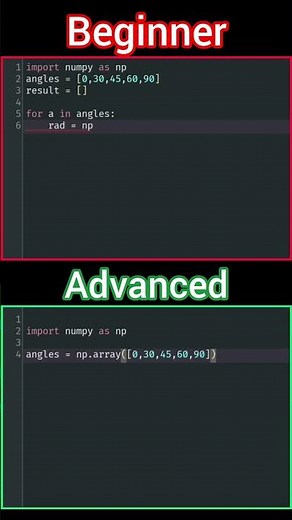 Find Sin Values of Angles Using NumPy Python Beginner vs Advanced #programming #coding #python