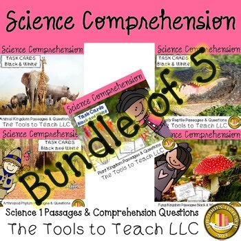 Bundle 1 Science Passages and Questions Black and White Grade 5 Unit