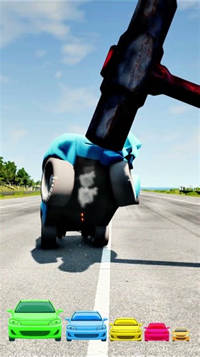 BeamNG Drive, crash test run, vehicle deformation, realistic physics #automobile #beamngrao