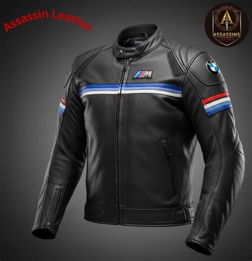 Black Leather BMW Motorsport Jacket – Men’s Cafe Racer Biker Jacket - Etsy