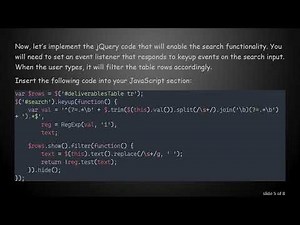 Enhance Your HTML Table with a Search Tool Using jQuery