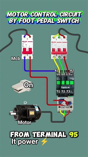 motor connection machine contactor details wiring #electrical #shortvideo
