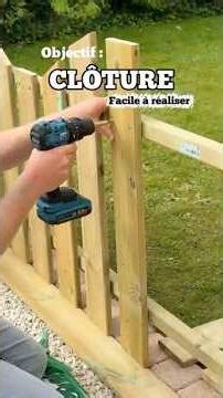 We built a wave-shaped fence! 🌊 #diy #garden #jardin #wood #travaux #clôture