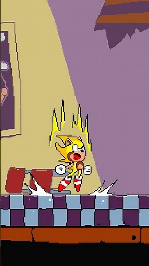 What Happens If Sonic Fights FAKE Sonic in Pizza Tower? #pizzatower #peppino #perman #shorts