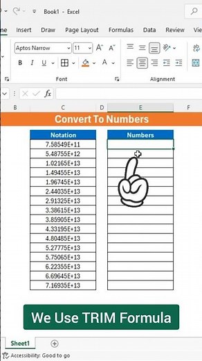 Convert Notation Into Numbers In Excel #excel #exceltips #exceltricks #exceltutorial