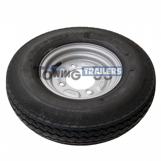 400x8 4 PLY 62M Trailer Tyre 4 Stud 115mm PCD ET0 Wheel Rim