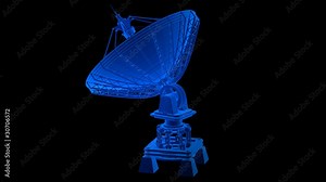 Satellite dishes antenna Xray - Doppler radar isolated Stock Video