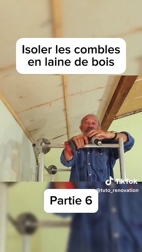Partie 6 | Isoler les combles en laine de bois Crédit : Robert Longechal #renovation #travaux #grange #longere #isolation #placo #lainedebois #combles