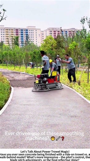 Ride‑On Trowel Finishing Concrete – Smooth as Glass in a New Subdivision 🏗️✨