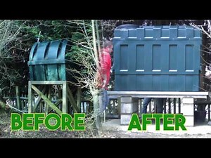 Oil tank installation on a new concrete base