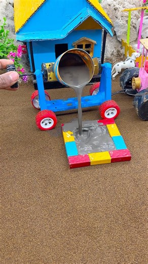 Mini Tractor Making Cement Pillar with Bricks | Real Working DIY Machine #shorts 🚜🔥