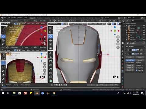 Modeling Iron Man Helmet with Blender 2.8