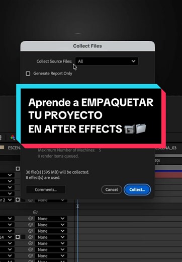 EVITA ESTE ERROR EN AFTER EFFECTS. Te enseño a empaquetar tu proyecto. #aftereffects #tutorialaftereffects #motiontutorial #tutorial #motiongraphics