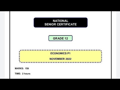 GRADE 12 ECONOMICS PAPER 1 NOVEMBER 2022 PAST PAPER (PART 1)