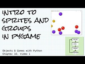 Introduction to sprites and groups in pygame; Objects & Games w/ Python Chapter 10 Video 1