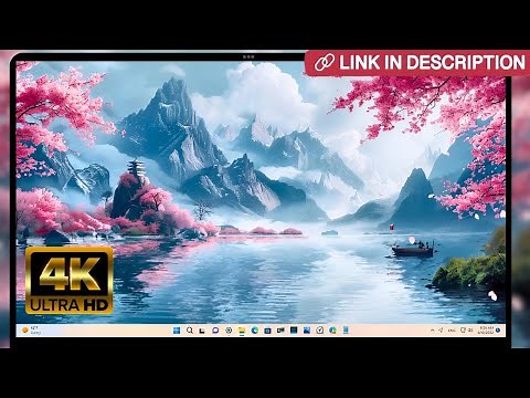 Japanese Spring🌸 Landscape 4K Wallpaper | Pink Cherry Blossom River For PC #nature #japanese #lake
