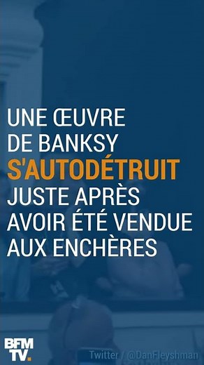 Une œuvre de Banksy s'autodétruit juste après avoir été vendue aux enchères