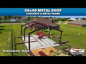 30x40 METAL SHOP | CONCRETE to METAL FRAME in Waxahachie Texas | Texas Best Construction