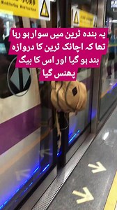 2.6M views · 10K reactions | This guy was boarding a train when the train door suddenly closed and his bag got stuck. | Haze Fall | Facebook