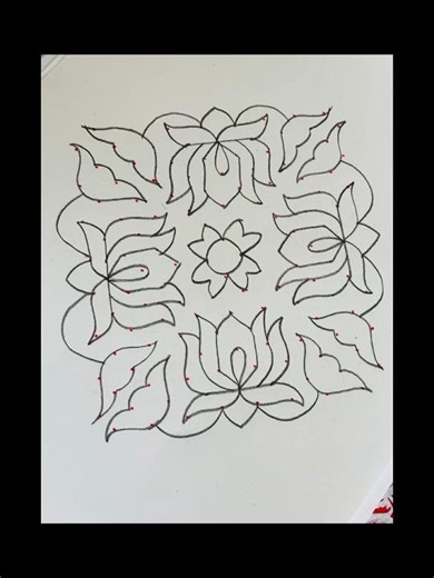 Traditional Rangoli Design with 16-2-2 Dots | Easy Dot Kolam for Festivals & Daily Use