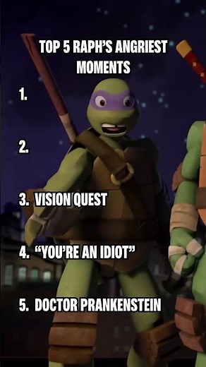 ranking Raphael's top 5 ANGRIEST moments from TMNT (2012) #shorts