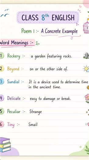 Class 8th poem| a concrete example