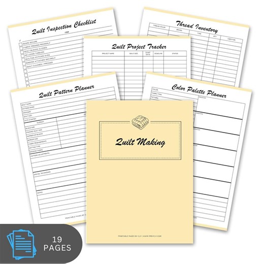 Quilt Making Planner | 19 Page Block Design & Project Log Bundle (Digital Download)