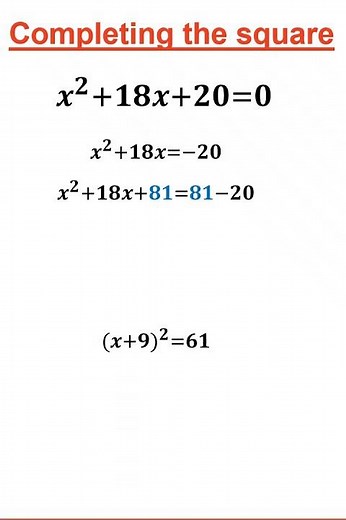 Quadratic Equations with Completing the Square