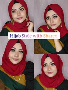 ✨️Hijab Style with Sharee✨️ || Hijab Tutorial Join my group ✨GlamUp With Tahsin✨ #hijabstyle #hijabifashion #hijabfashion #hijab #hijabtutorial | Makeup By Tahsin