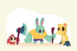 Hand drawn video game characters element collection | Free Vector