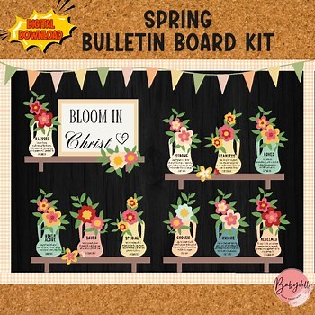Christian Spring Bulletin Board March Classroom Decor Religious Bulletin Board